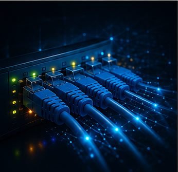 Cableado de red y switch empresarial